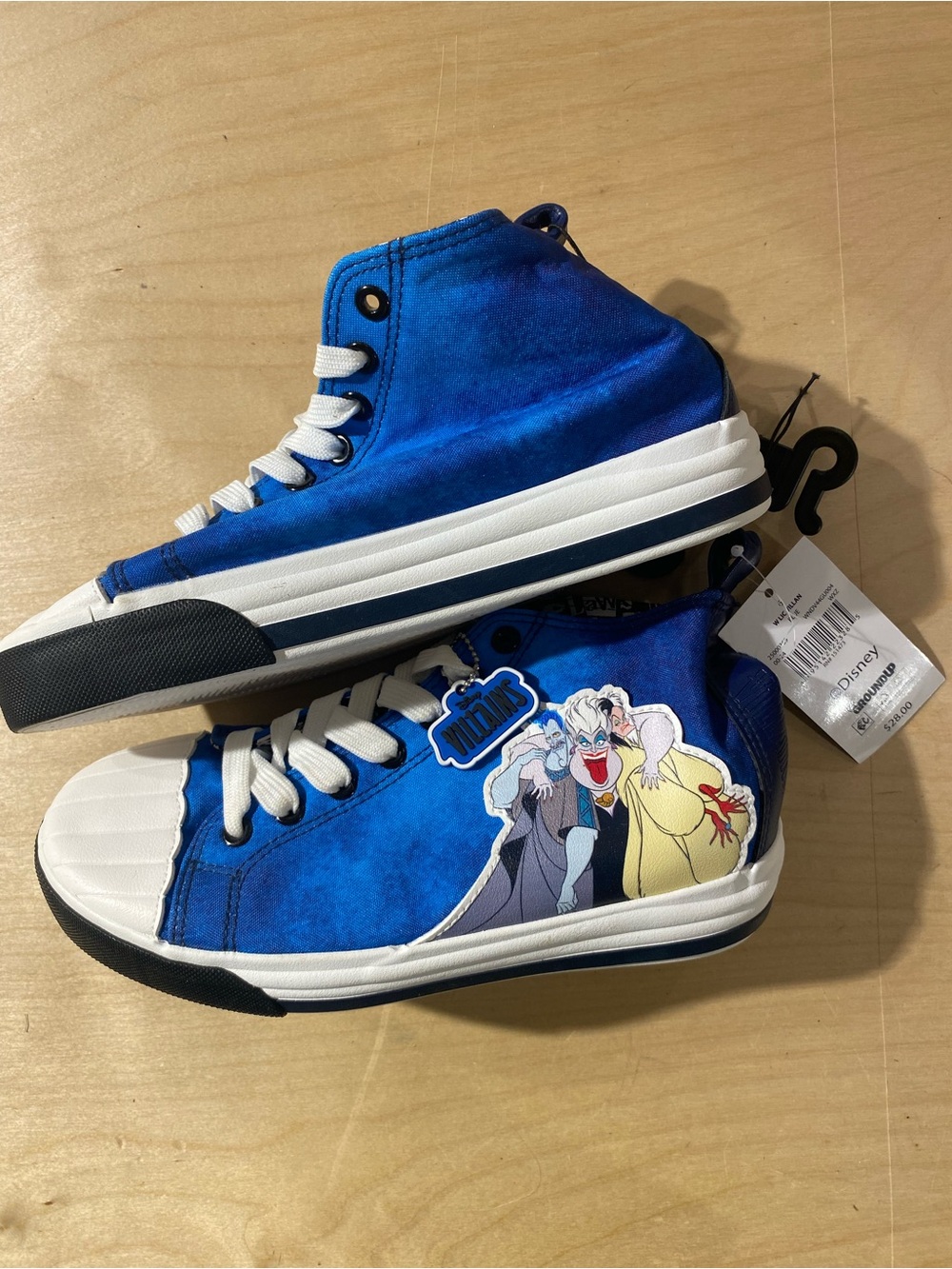 Disney Blue High-Top Kids Sneakers with Villains Graphic 6 (CG)